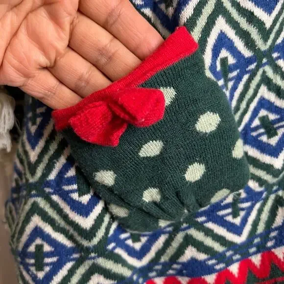 MATILDA JANE Hooded Fringe Poncho Boho Fair Isle Knit Cape Big Girl Size 14 - Picture 10 of 16